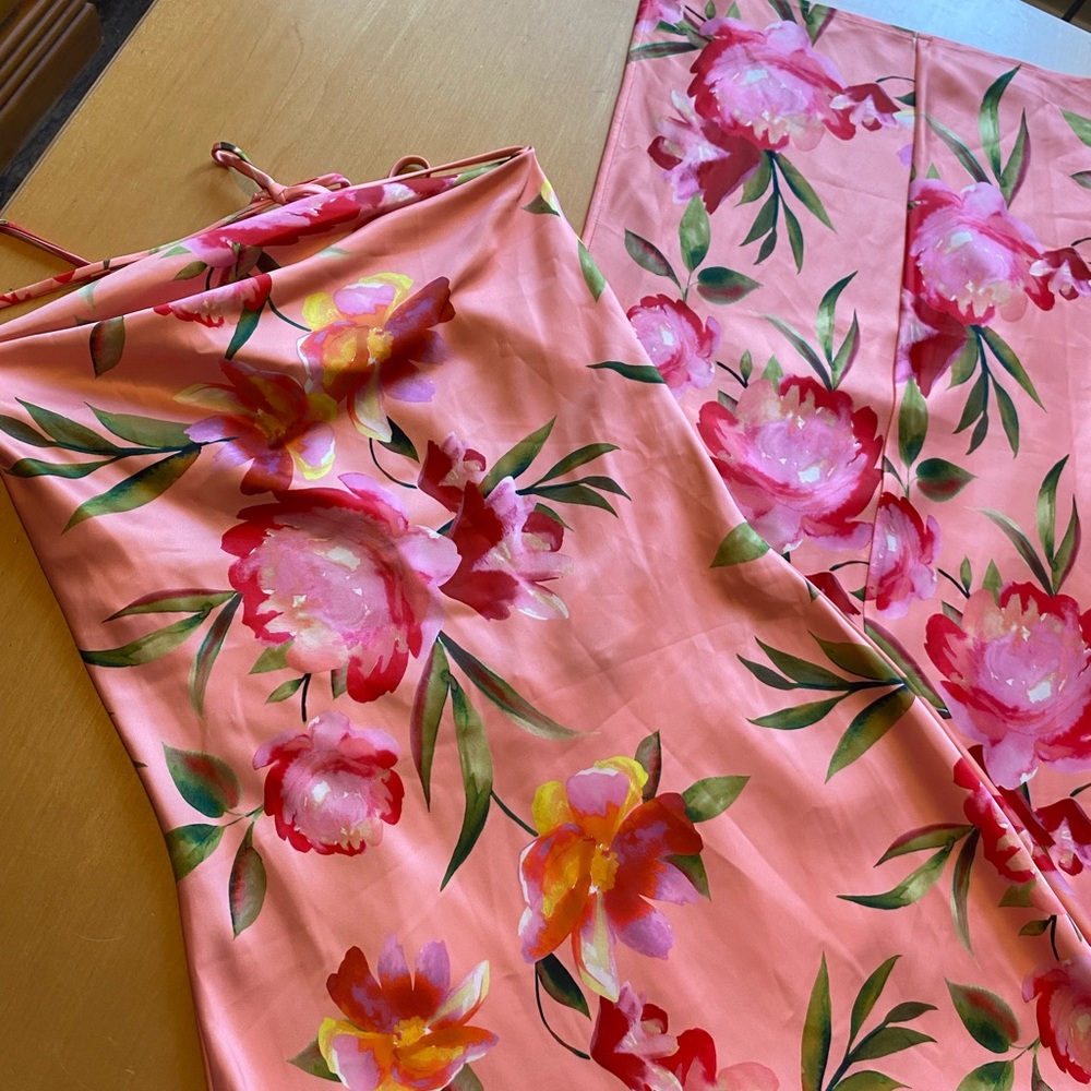 NBD Pink and Green Floral Dress